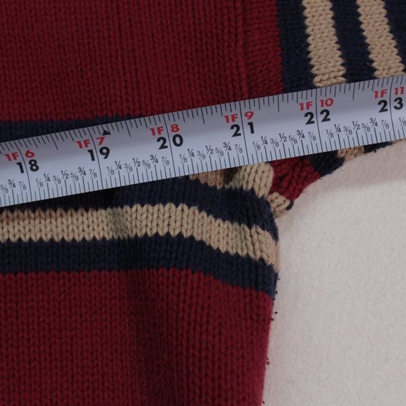 Vintage Eddie Bauer Sweater Men's Medium Red Long Sleeve Striped - Picture 8 of 12